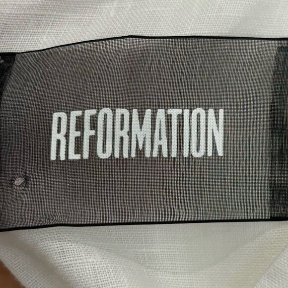 Reformation Clover Dress 100% Linen White Mini Dress - Picture 6 of 7